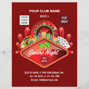 Club Casino Night Party gepersonaliseerde add foto Flyer