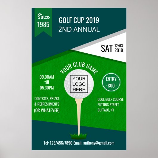 Club/Corporate Golf Tournament add logo Poster (Voorkant)