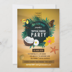 Club/Corporate Tropical Summer voegt foto en logo 