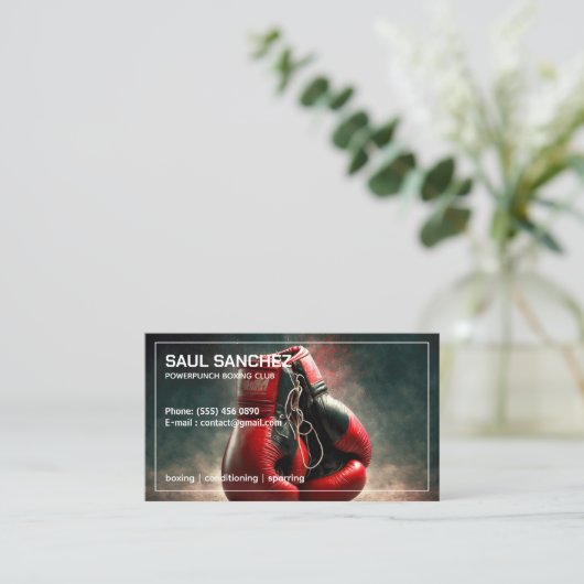 Club de boxe Carte de visite espagnol bilingue (Debout devant)