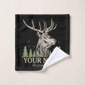 Club de chasse personnalisé Hunter Deer Elk Antler (Gant de toilette)