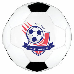 Club de football moderne bleu et rouge Logo Person