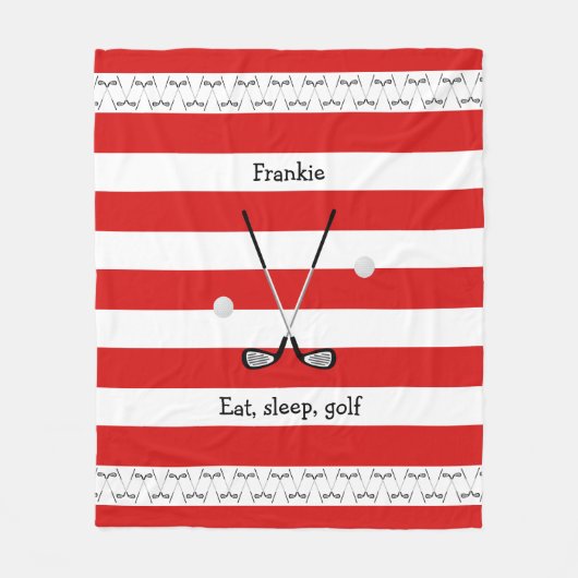 Club de golf couverture en toison rayée rouge pers (Devant)