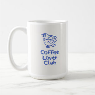 Club de l'amoureux du café rétro Mug Sourire Bleu
