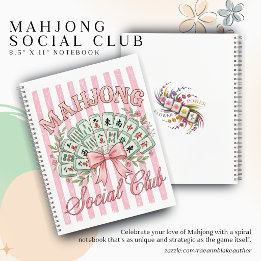 Club de Mahjong Cahier à reliure spirale 21,59 cm