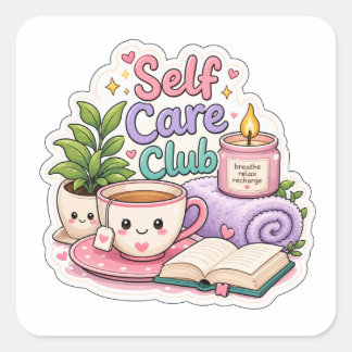 Club de soins personnels autocollant Kawaii