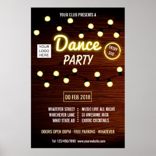 Club Deejay Dance Music Party voegt logo toe Poster