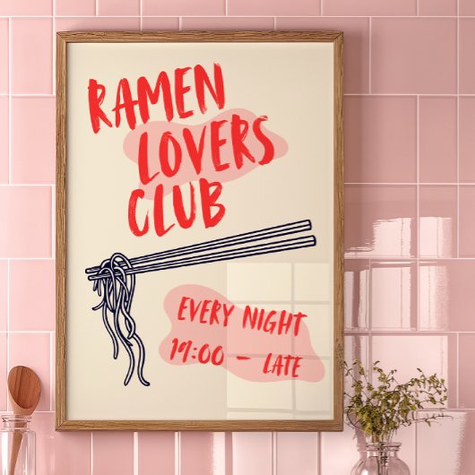 Club des amoureux de Ramen | Poster de décoration
