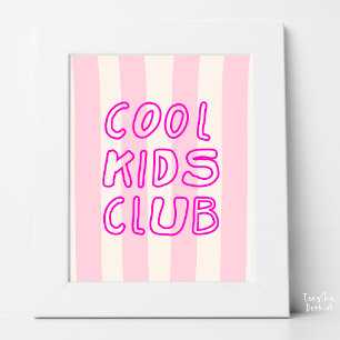 Club des enfants cool rayé rose Pop décoration de