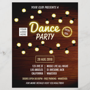 Club DJ Dance Music Party voegt logo en foto toe Flyer