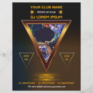 Club DJ-dansmuziekfeest logo en foto toevoegen Flyer
