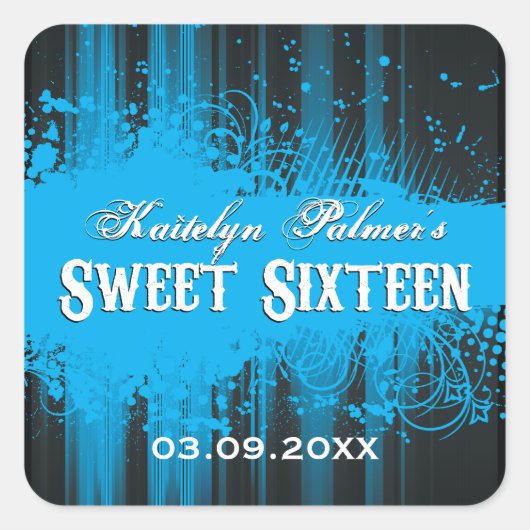 Club Flyer Look Sweet 16 Sticker (Voorkant)