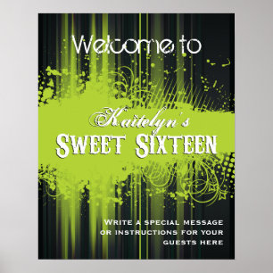 Club Flyer-look Sweet 16 WelkomstPoster Poster