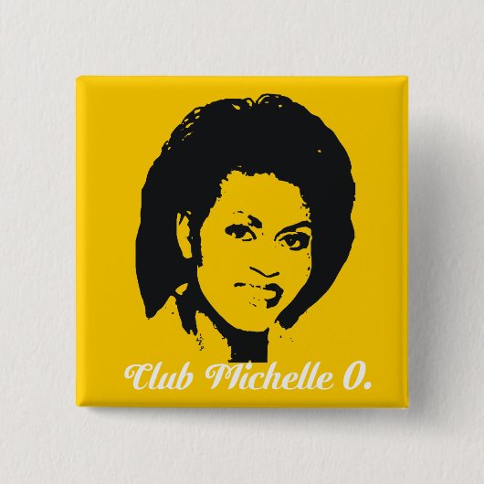 Club Michelle O. Button, maïsgeel Vierkante Button 5,1 Cm (Voorkant)