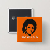 Club Michelle O. Button, pompoen Vierkante Button 5,1 Cm (Voorkant /achterkant)