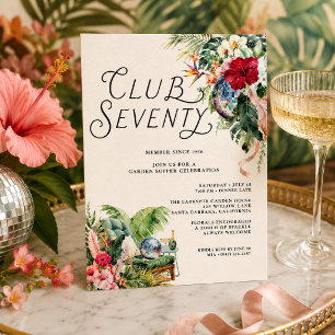 Club Seventy Conservatory Soirée 70ste verjaardag Kaart