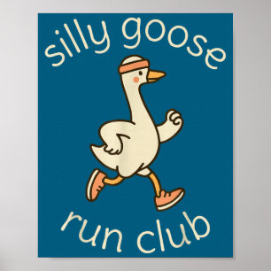 Club Sport Dwaze Marathon Gymer Hardlopen Gans Lop Poster
