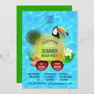 Club Summer Beach Party invitation personnalisée