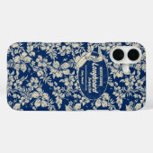 Club Surfing Longboard Hibiscus Hawaiian Navy Case-Mate iPhone Case (Achterkant (horizontaal))
