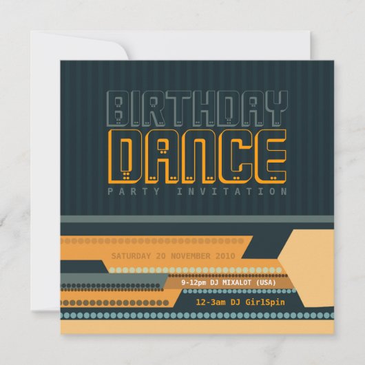 Club Techno Anniversaire Dance Party Invitation (Devant)