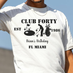 Club Veertig Verjaardag golf Persoonlijk 40e Verja T-shirt