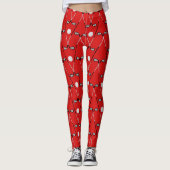 Clubs de golf motif leggings rouge vif (Devant)