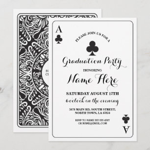 Clubs spelen Kaart Vegas Graduation Party Uitnodig