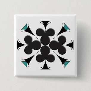 Clubs Vierkante Button 5,1 Cm