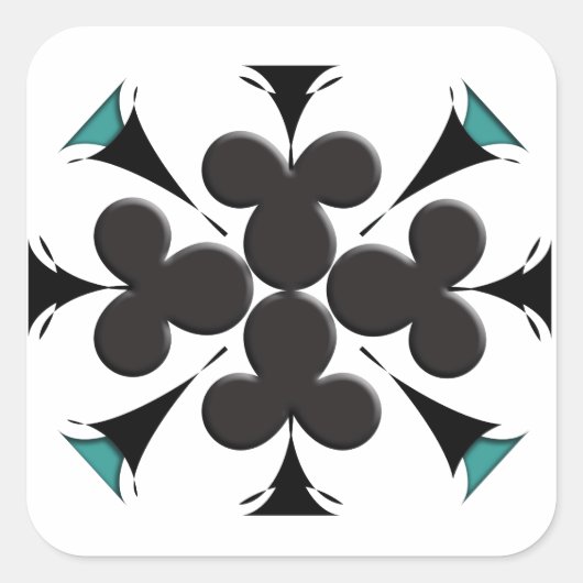 Clubs Vierkante Sticker (Voorkant)
