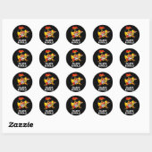Cluck and Roll Funny Chicken Pun Dark BG Ronde Sticker (Vel)