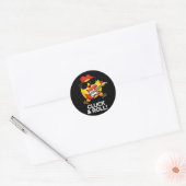 Cluck and Roll Funny Chicken Pun Dark BG Ronde Sticker (Envelop)