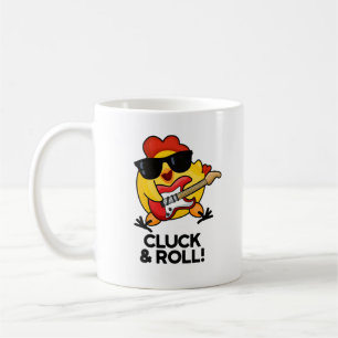 Cluck and Roll Funny Rock n Roll Chicken Pun Koffiemok