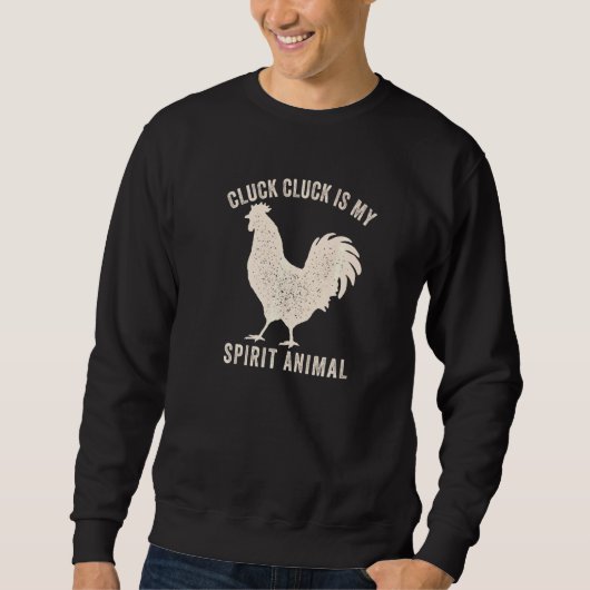 Cluck Cluck is m'n gespierde dierlijke schimmelkip Trui (Voorkant)