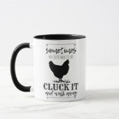 CLUCK IT Chicken Humor Typografie Mok (Links)