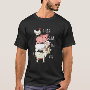Cluck Oink Baa Moo Kip Varken Koe Boer Fa T-shirt