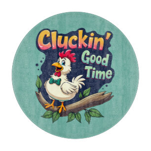 Cluckin' Good Time Grappige Kip Illustratie Snijplank