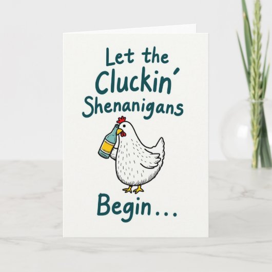 Cluckin Shenanigans Funny Chicken Card Kaart (Voorkant)