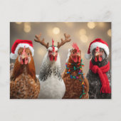 Clucking All the Way Funny Chicken Christmas Feestdagenkaart (Voorkant)