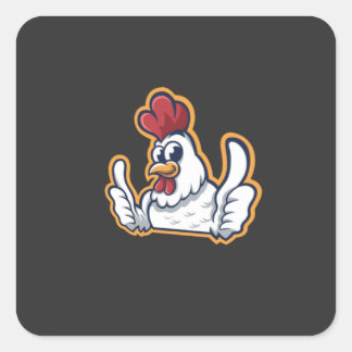 Clucky de vrolijke kip vierkante sticker