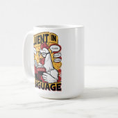 Clucky Scholar Fluent in Vogeltaal Koffiemok (Voorkant links)