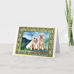 Clumber Spaniel Chien Blank Carte de Noël