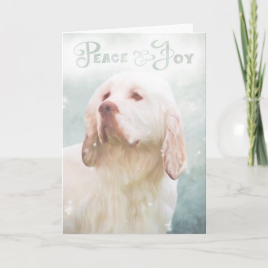 Clumber Spaniel Christmas Kaart (Voorkant)
