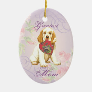 Clumber Spaniel Heart Maman Ornement céramique
