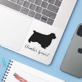 Clumber Spaniel Hondenras Silhouet Vinyl Sticker (Laptop met iPhone)