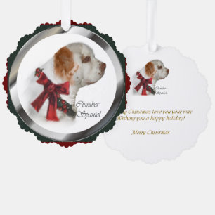 Clumber Spaniel kerstcadeaus Ornament Kaart
