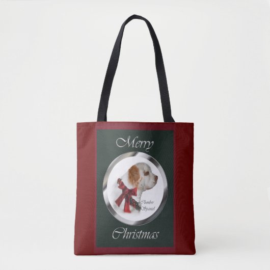 Clumber Spaniel Kerstmis Draagtas (Voorkant)