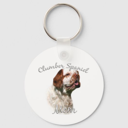 Clumber Spaniel Moeder 2 Sleutelhanger (Voorkant)