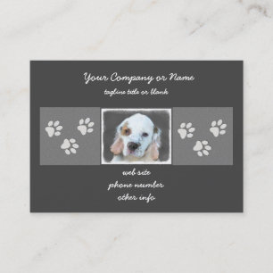 Clumber Spaniel Painting - Kute Original Dog Art Visitekaartje