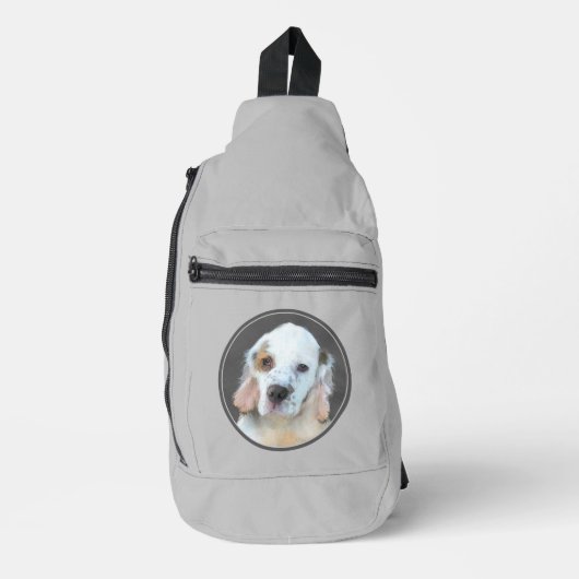 Clumber Spaniel Puppy Schilderen Originele Hond Ar Sling Bag (Voorkant)