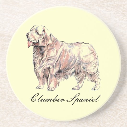 Clumber Spaniel Sandstone Onderzetter (Voorkant)